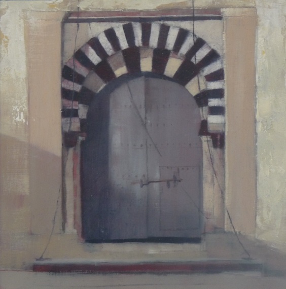 'Tunisian Doorway 9' oil on board 15x15cm SOLD