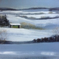 'Sheep Shed' oil on board 20 x 20 cm SOLD