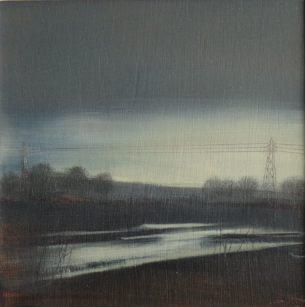 'Flooded Track' oil on board 15 x15cm  £150 SOLD