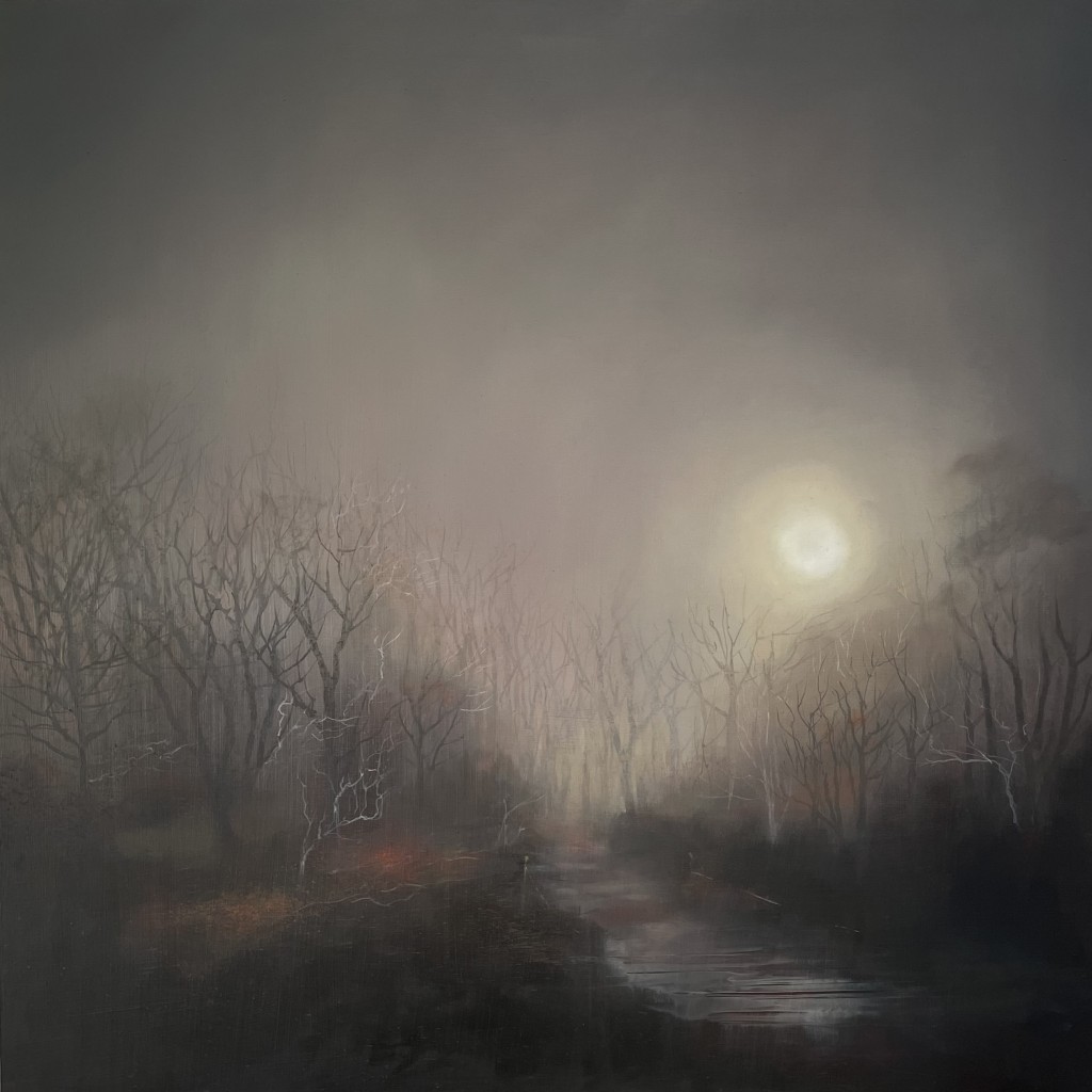 'Winter Beech Woods' oil on board 61x61cm