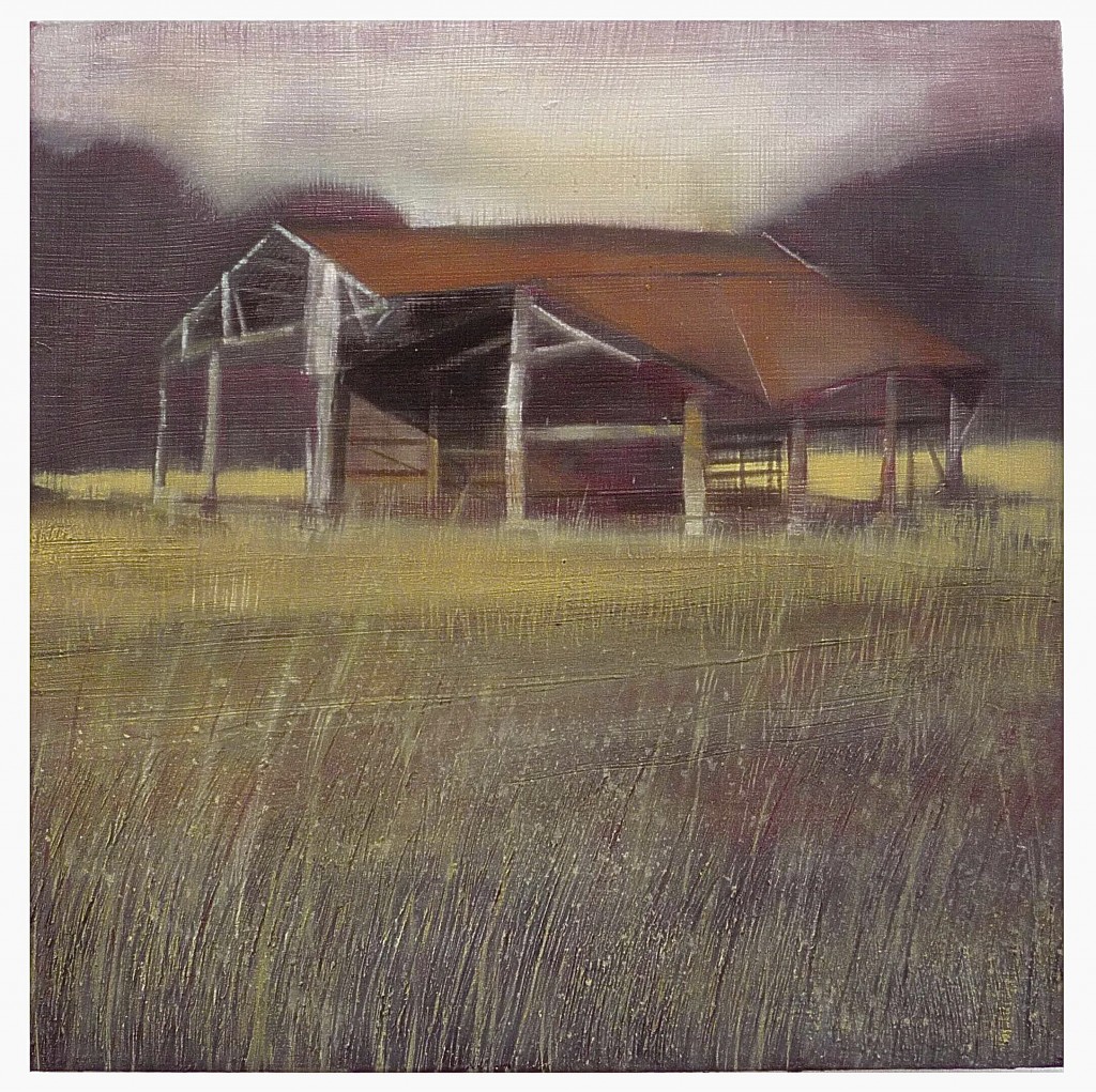 'The Old Barn' mixed media 29x29cm