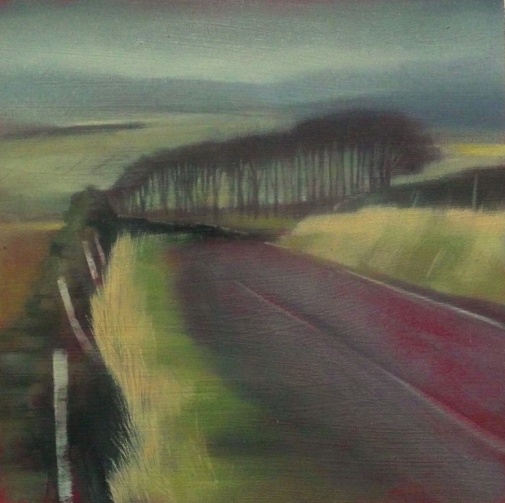 'FOREST OF BOWLAND' OIL ON BOARD 18 X 18 CM