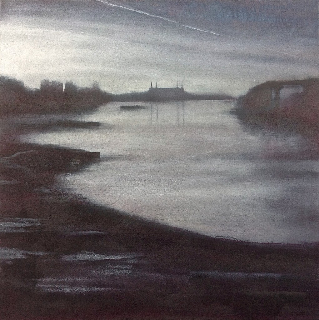 'Battersea from Vauxhall' 80 x 80cm oil on canvas SOLD