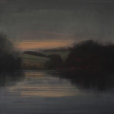 'Dusk on the Avon' oil on canvas 50x50cm