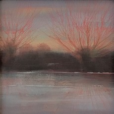'Pollarded Willows' oil on board  13x13cm SOLD