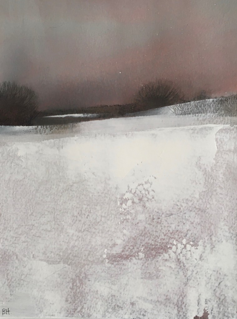 'Snow drift' oil on paper 21x16cm (